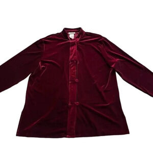 Coldwater Creek burgundy velvet feel blazer, coat. Women’s XL